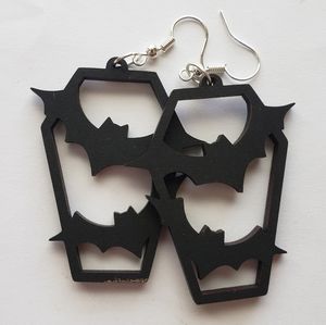 Bat and Coffin Earrings